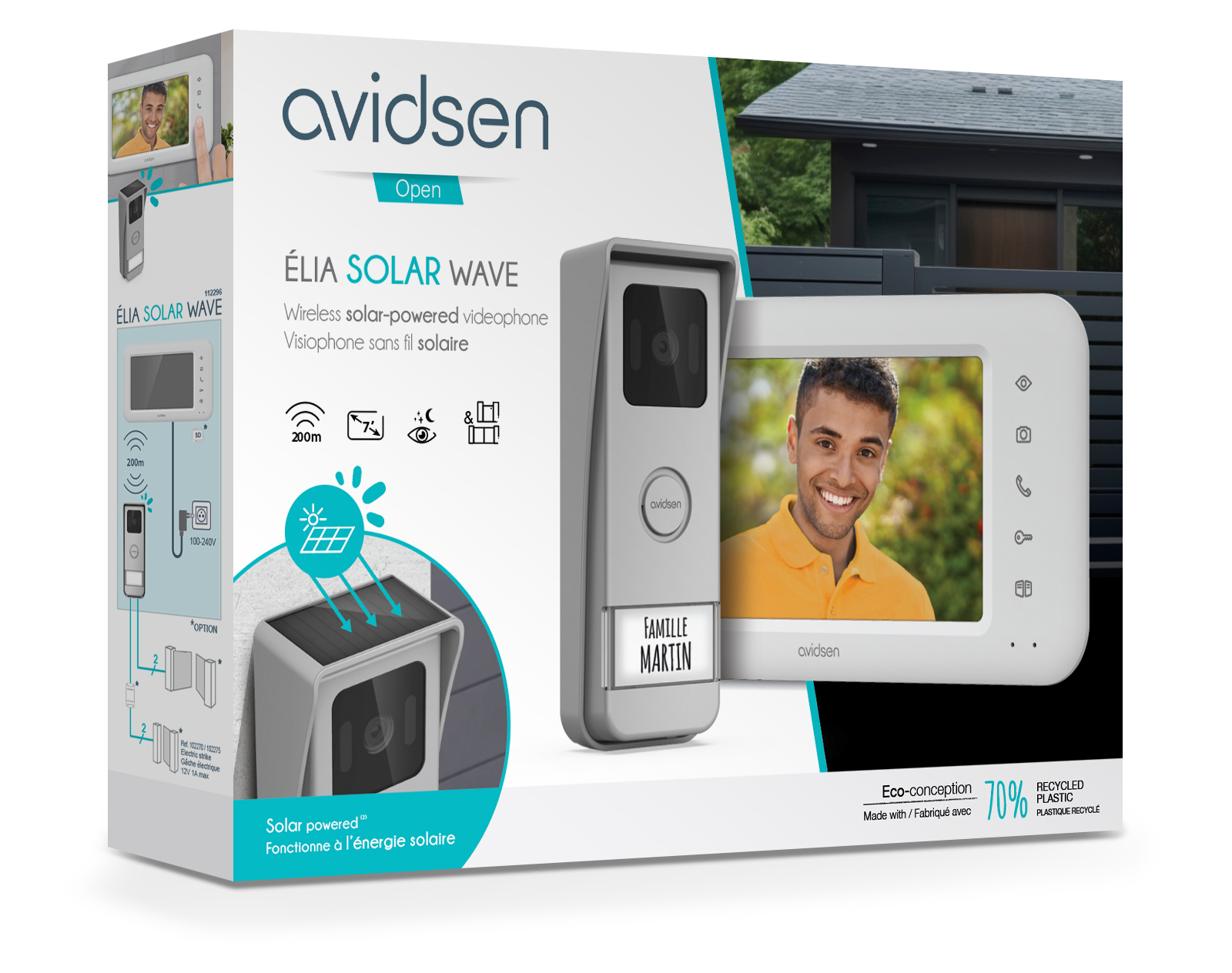 Videocitofono wireless con pannello solare Elia Solar Wave Avidsen